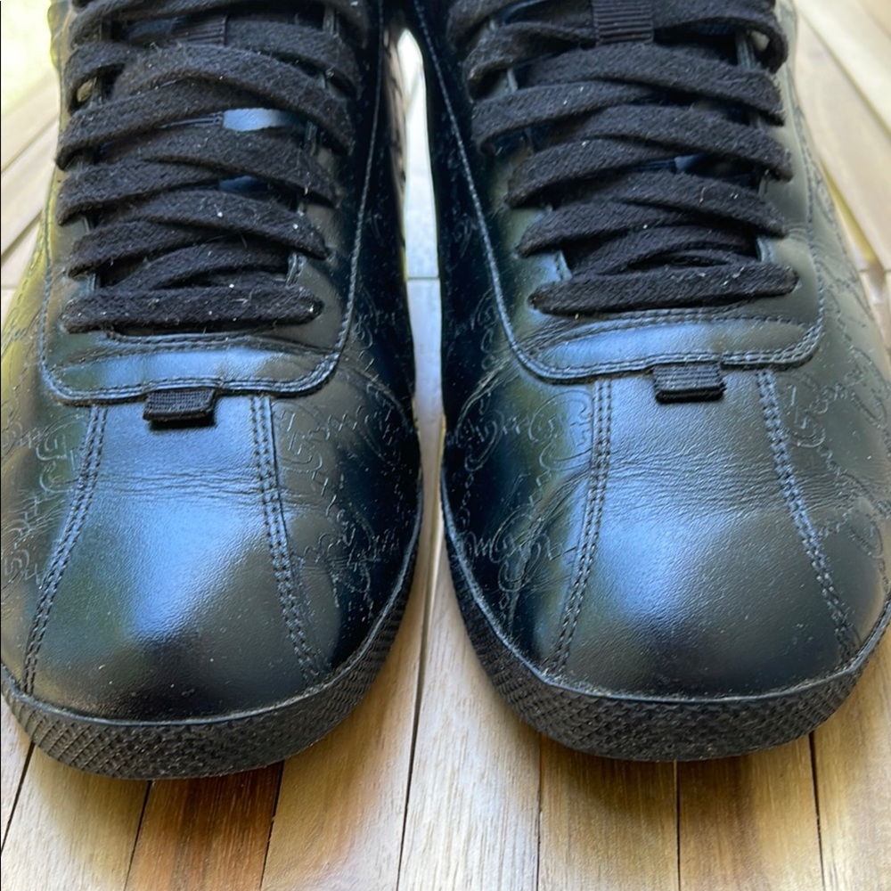 Gucci Black and Red Leather Sneakers 7G - Picture 6 of 13